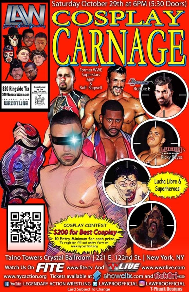 Event - Cosplay Carnage/ Professional wrestling costume / Lucha libre - New York City, New York - October 29, 2016 | concert tickets