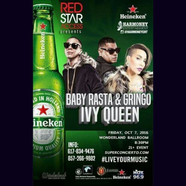 Event - Baby Rasta & Gringo y Ivy Queen Live - Revere, Massachusetts - October 7, 2016 | concert tickets
