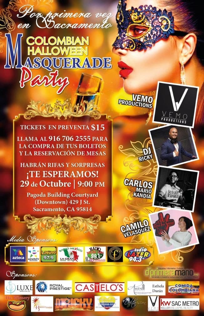 Event - Colombian Halloween Masquerade Party - Sacramento, California - October 29, 2016 | concert tickets