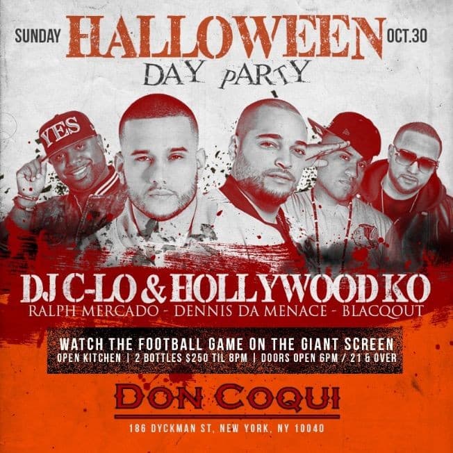 Event - Halloween Day Party At Don Coqui Dyckman - New York, New York - October 30, 2016 | concert tickets