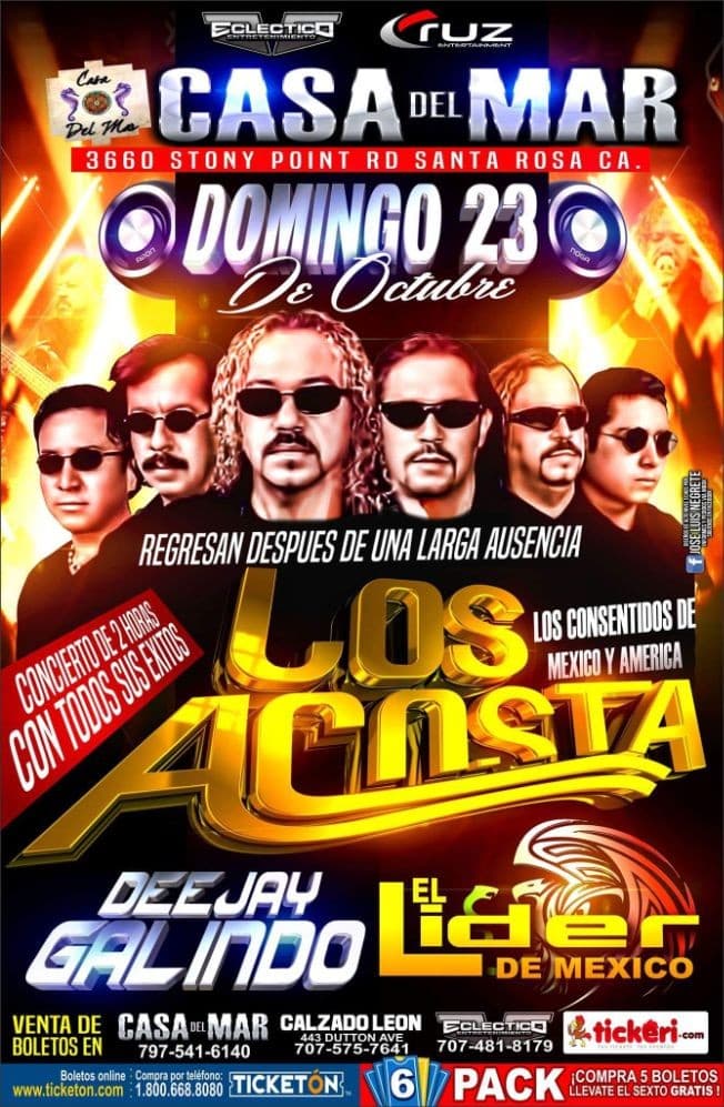 Event - Los Acosta - Santa Rosa, California - October 23, 2016 | concert tickets