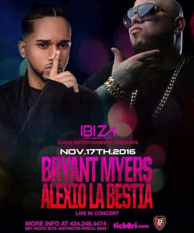 Event - Bryant Myers & Alexio La Bestia - Huntington Park, California - November 17, 2016 | concert tickets