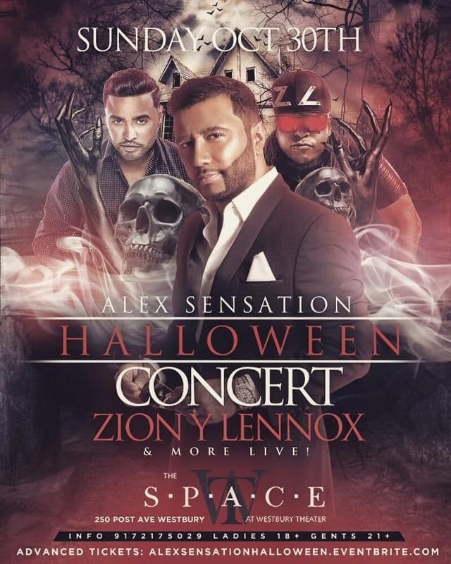 Event - Alex Sensation Halloween Concert Zion Y Lennox Live At Space Westbury Theater - Westbury, New York - October 30, 2016 | concert tickets