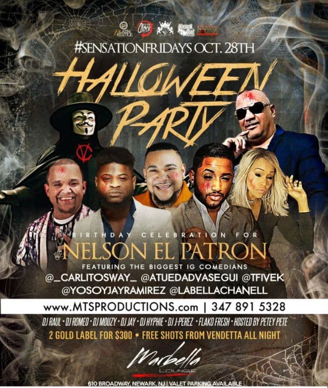 Event - FRIDAY HALLOWEEN PARTY AT MARBELLA LOUNGE. - Newark, New Jersey - October 28, 2016 | concert tickets