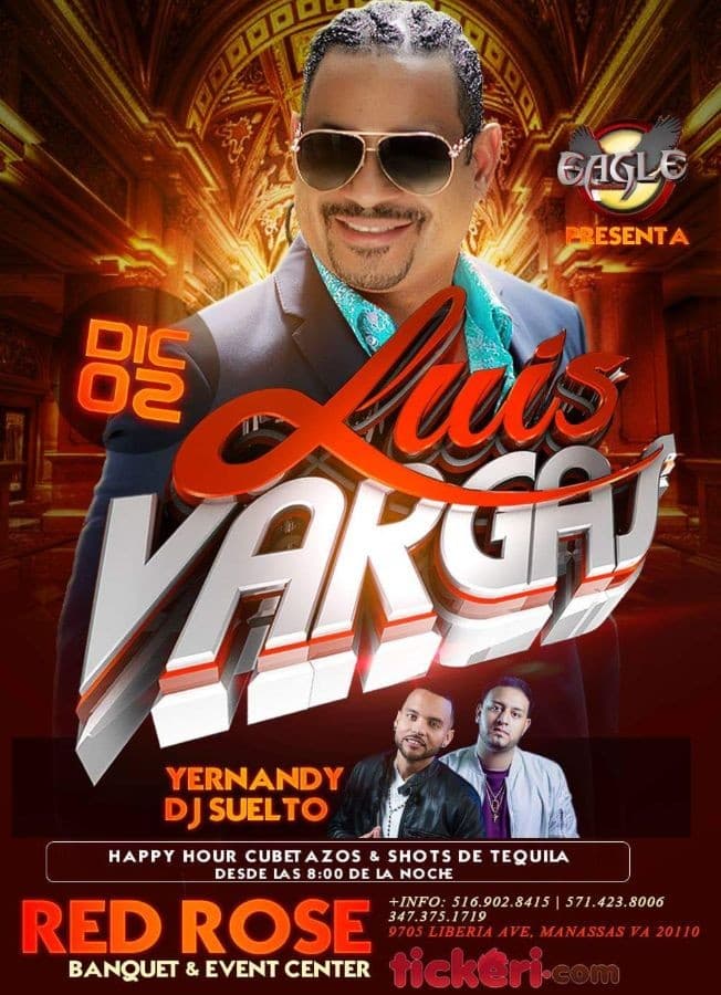 Event - Luis Vargas El Rey Supremo - Manassas, Virginia - December 2, 2016 | concert tickets