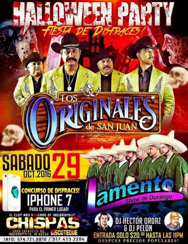 Event - Los Originales de San Juan & Banda Lamento Show de Durango - Indianapolis, Indiana - October 29, 2016 | concert tickets