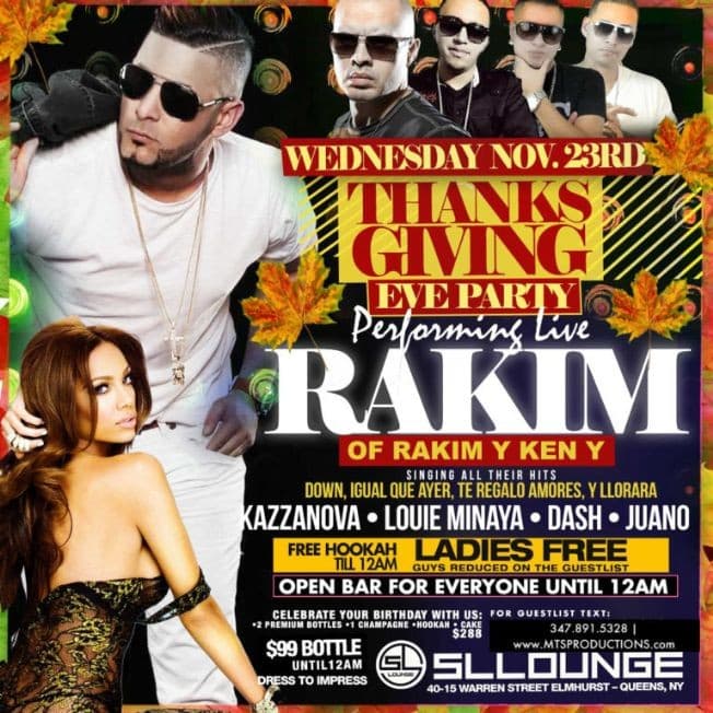 Event - THANKSGIVING EVE PARTY   RAKIM AT SL LOUNGE - Queens, New York - November 23, 2016 | concert tickets