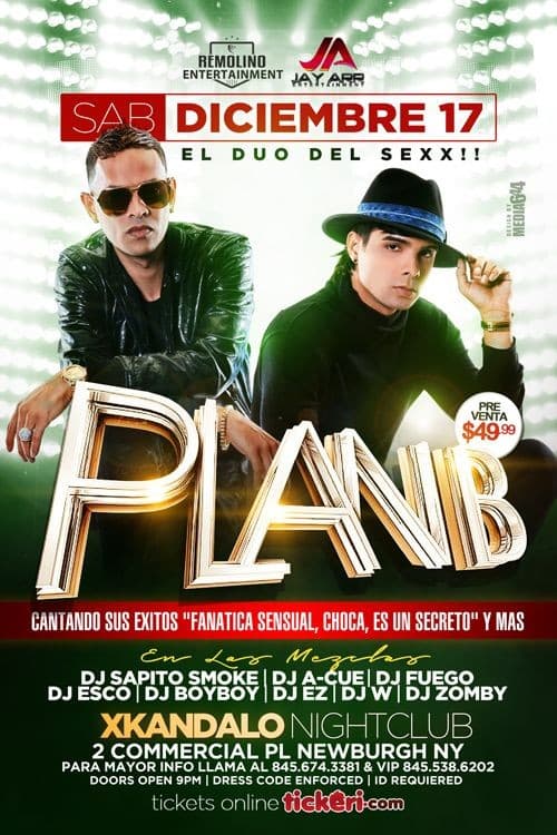 Event - Plan B en concierto - Newburgh, New York - December 17, 2016 | concert tickets