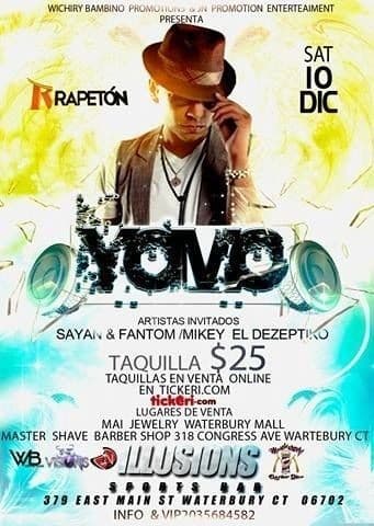 Event - Yomo en Waterbury - Waterbury, Connecticut - December 10, 2016 | concert tickets