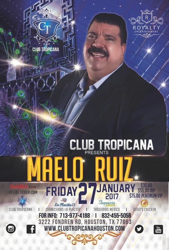 Event - Maelo Ruiz - Houston, Texas - January 27, 2017 | concert tickets