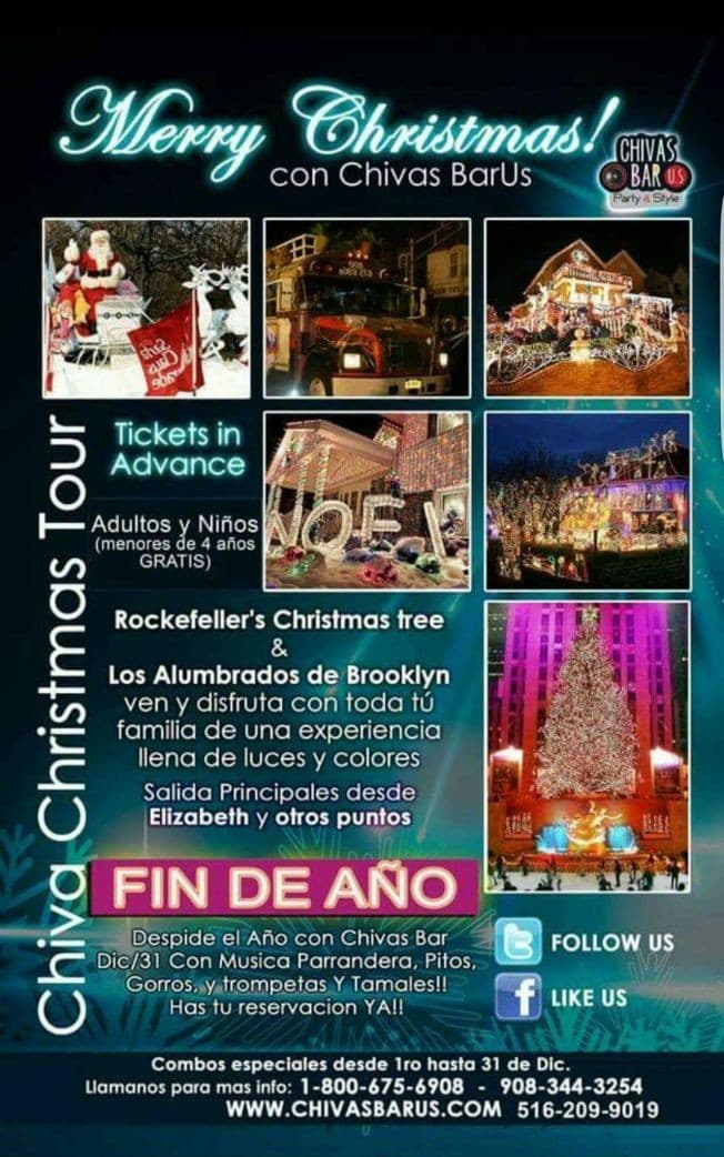 Event - Tour NAVIDEÑO por los Alumbrados... DE NYC, desde ELIZABETH,NJ - Elizabeth, New Jersey - December 16, 2016 | concert tickets