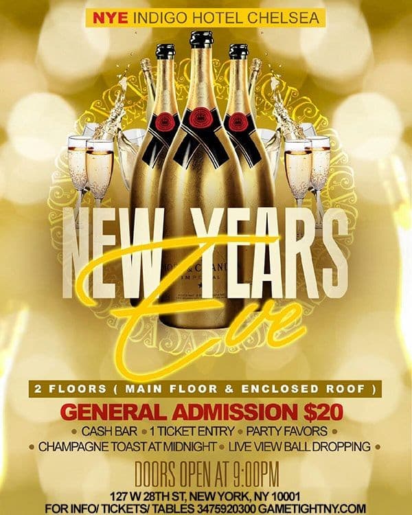 Event - Indigo Hotel Chelsea New Years Eve 2017 NYE - New York, New York - December 31, 2016 | concert tickets