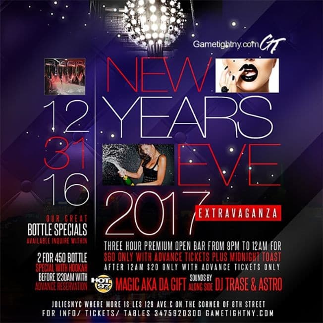 Event - Jolies NYC New Years Eve NYE 2017 - New York, New York - December 31, 2016 | concert tickets