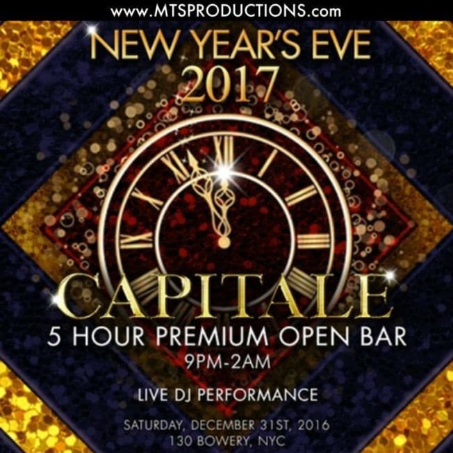 Event - NEW YORK NEW YEARS EVE 2017 AT CAPITALE NYC. - New York, New York - December 31, 2016 | concert tickets