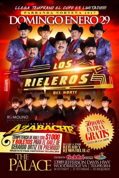 Event - Los Rieleros del Norte y Conjunto Azabache at Woodbridge VA - Woodbridge, Virginia - January 29, 2017 | concert tickets