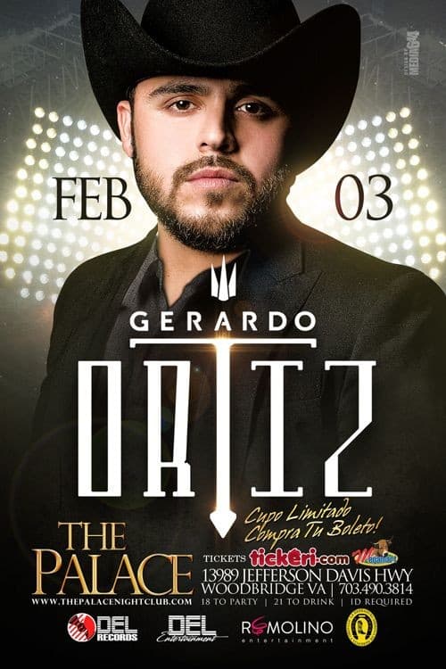 Event - GERARDO ORTIZ EL REY DE LOS CORRIDOS / tickets disponibles en la puerta - Woodbridge, Virginia - 3 de febrero de 2017 | concert tickets