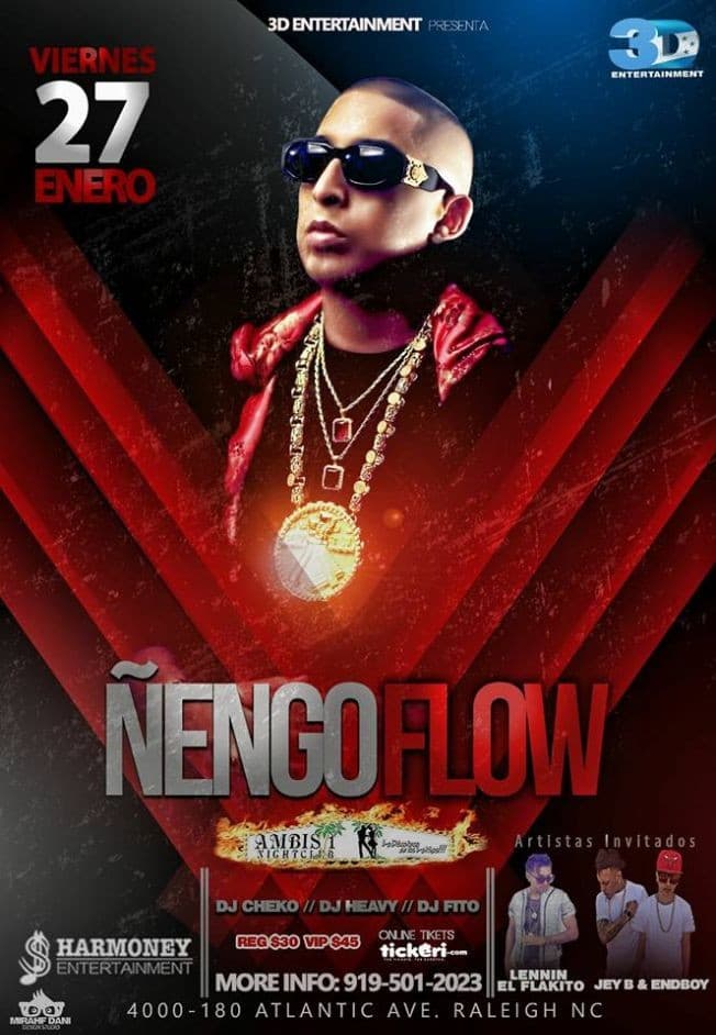 Event - Ñengo Flow En Concierto En Ambis 1 Raleigh N.C - Raleigh, North Carolina - January 27, 2017 | concert tickets
