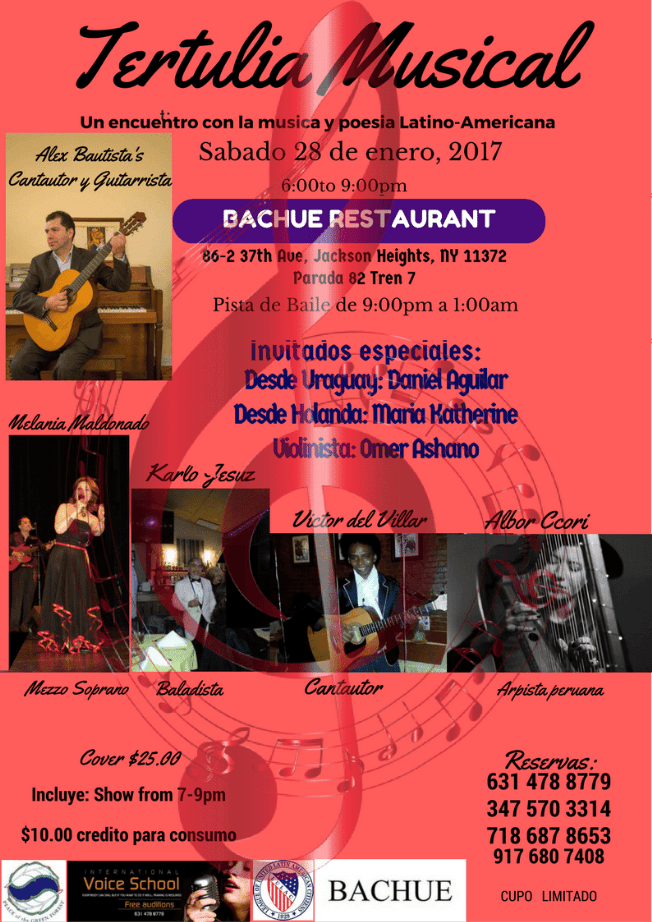 Event - Tertulia Musical - Jackson Heights, New York - January 28, 2017 | concert tickets