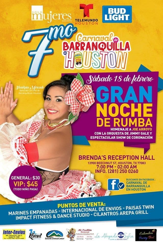 Event - Baile de Coronación Carnaval de Barranquilla en Houston - Houston, Texas - February 18, 2017 | concert tickets