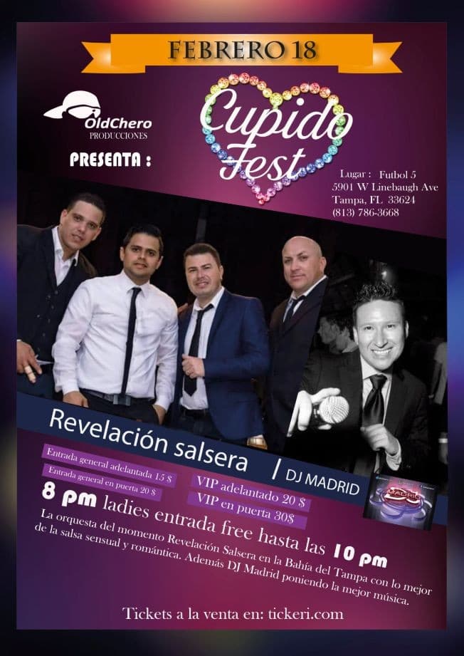 Event - Olchero Productions Presenta "Cupido Fest 2017" - Tampa, Florida - February 18, 2017 | concert tickets