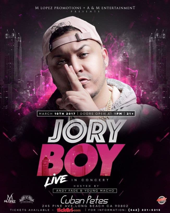 Event - Jory Boy Live CANCELED - Long Beach, California - March 10, 2017 | concert tickets