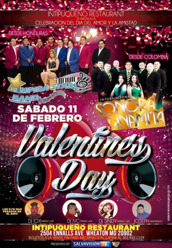 Event - Sonora Dinamita y Lempira Stars Band Celebrando el dia del Amor y la Amistad - Wheaton-Glenmont, Maryland - February 11, 2017 | concert tickets