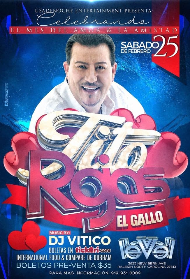 Event - TITO ROJAS  "El Gallo" en Concierto - Raleigh, North Carolina - 25 de febrero de 2017 | concert tickets