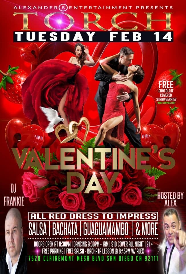 Event - Valentine's Day "LIVE" at TORCH San Diego - San Diego, California - 14 de febrero de 2017 | concert tickets