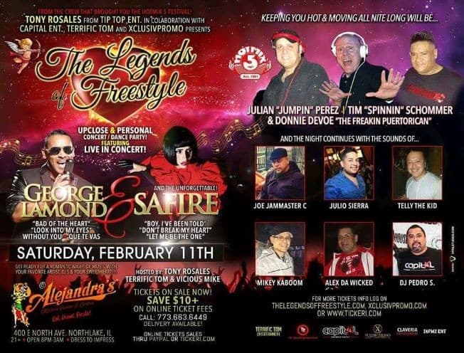 Event - THE LEGENDS OF FREESTYLE/ Concert & Dance Party - Northlake, Illinois - February 11, 2017 | concert tickets