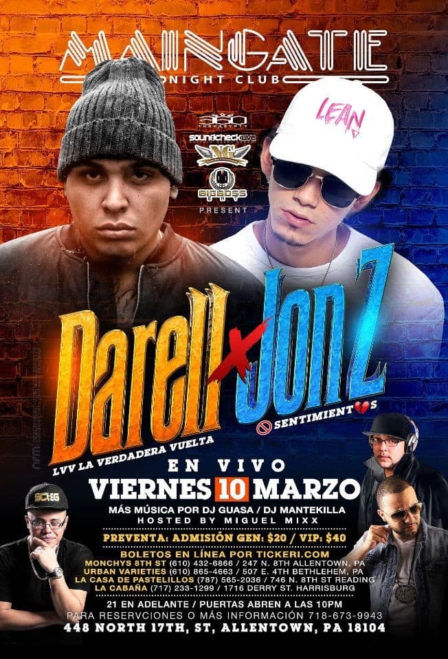 Event - Darell y Jon Z Live - Allentown, Pennsylvania - March 10, 2017 | concert tickets