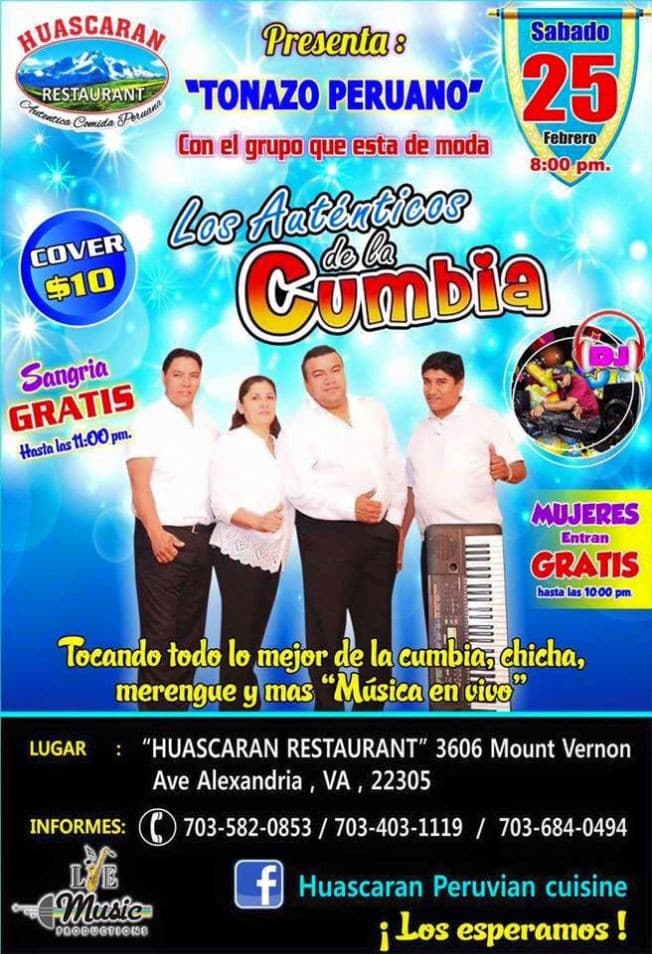 Event - Los Autenticos de la Cumbia en Alexandria VA - Alexandria, Virginia - February 25, 2017 | concert tickets