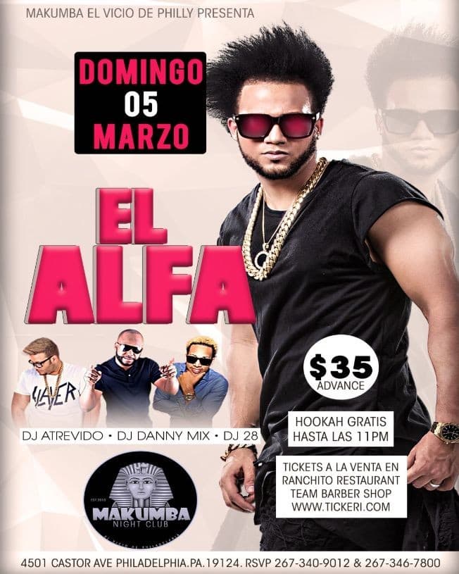 Event - El Alfa - Philadelphia, Pennsylvania - 5 de marzo de 2017 | concert tickets