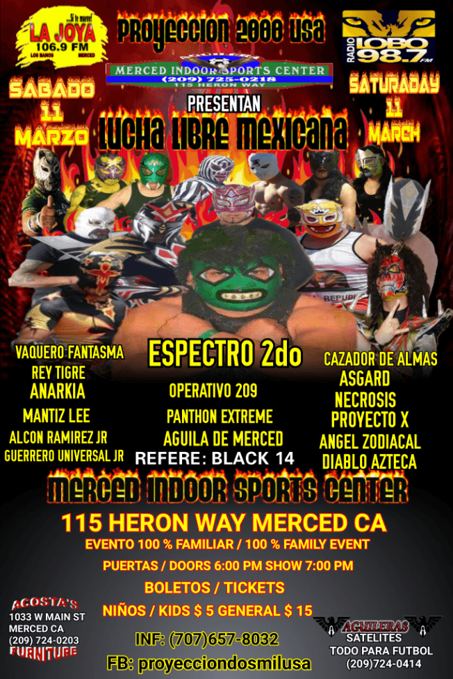 Event - LUCHA LIBRE MEXICANA - merced, California - March 11, 2017 | concert tickets