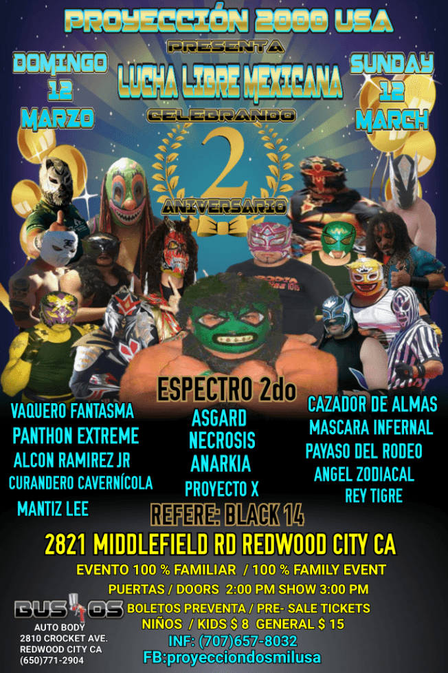 Event - LUCHA LIBRE MEXICANA - Redwood City, California - March 12, 2017 | concert tickets