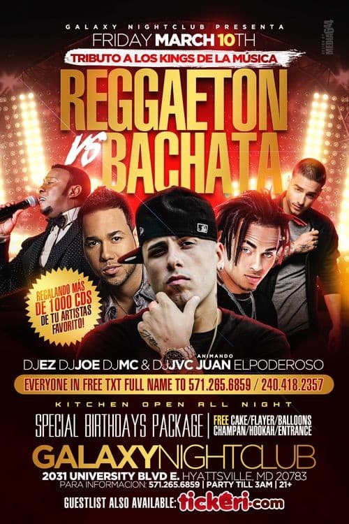 Event - Reggaeton vs. Bachata, Tributo a los Kings de La Musica - Adelphi, Maryland - March 10, 2017 | concert tickets