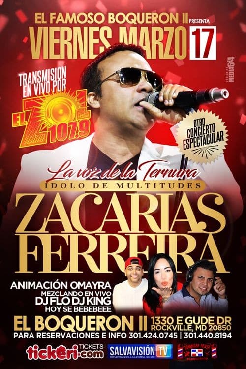 Event - Zacarias Ferreira en Rockville TICKETS DISPONIBLES EN LA PUERTA - Rockville, Maryland - March 17, 2017 | concert tickets