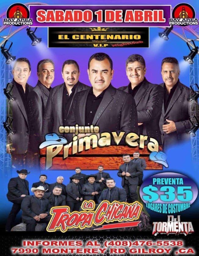 Event - Conjunto Primavera y La Tropa Chicana en Gilroy,CA - Gilroy, California - 1 de abril de 2017 | concert tickets