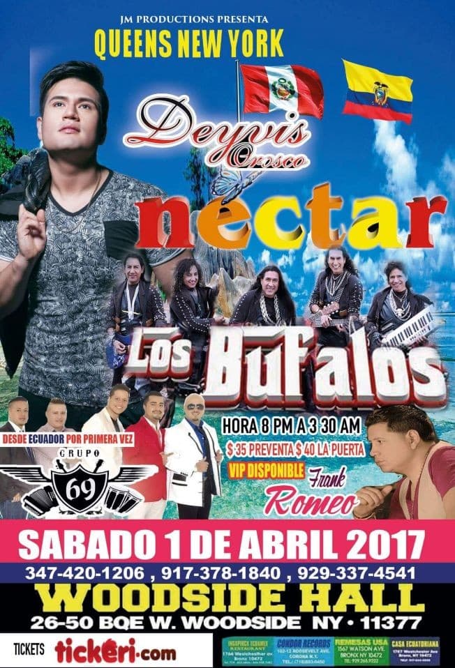 Event - Deyvis Orosco & su Grupo Nectar en New York - Queens, New York - 1 de abril de 2017 | concert tickets