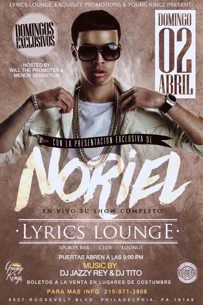 Event - Noriel Live at Lyrics Lounge - Philadelphia, Pennsylvania - April 2, 2017 | concert tickets