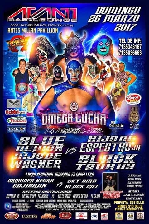 Event - Omega Lucha Blue, La Leyenda Azul en Houston,TX - Houston, Texas - March 26, 2017 | concert tickets