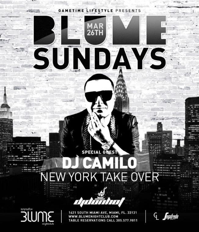 Event - Blume Sundays Stunt Brunch After Party DJ Camilo Live At Blume Lounge - Miami, Florida - March 26, 2017 | concert tickets