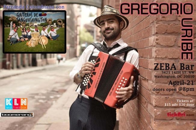Event - Door Tickets Disponibles Gregorio Uribe Y Gaiteros de Sanguashington - Washington, District Of Columbia - April 21, 2017 | concert tickets