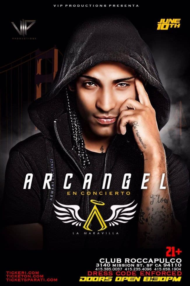 Event - Arcangel en San Francisco- TICKETS DISPONIBLES EN LA PUERTA!!!! - San Francisco, California - June 10, 2017 | concert tickets