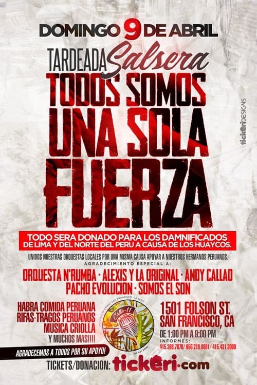 Event - Todos Somos una Sola Fuerza - San Francisco, California - April 9, 2017 | concert tickets