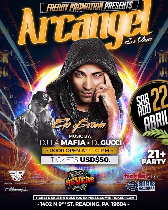 Event - Arcangel en Reading PA - Reading, Pennsylvania - 22 de abril de 2017 | concert tickets