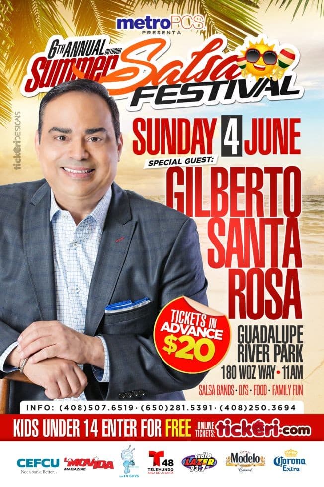 Event - Gilberto Santa Rosa @ 6Th Annual Salsa Festival - San Jose, California - June 4, 2017 | concert tickets
