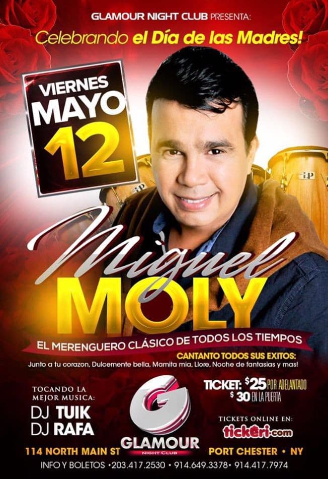 Event - MIGUEL MOLLY "El merenguero Clasico: - Port Chester, New York - May 12, 2017 | concert tickets