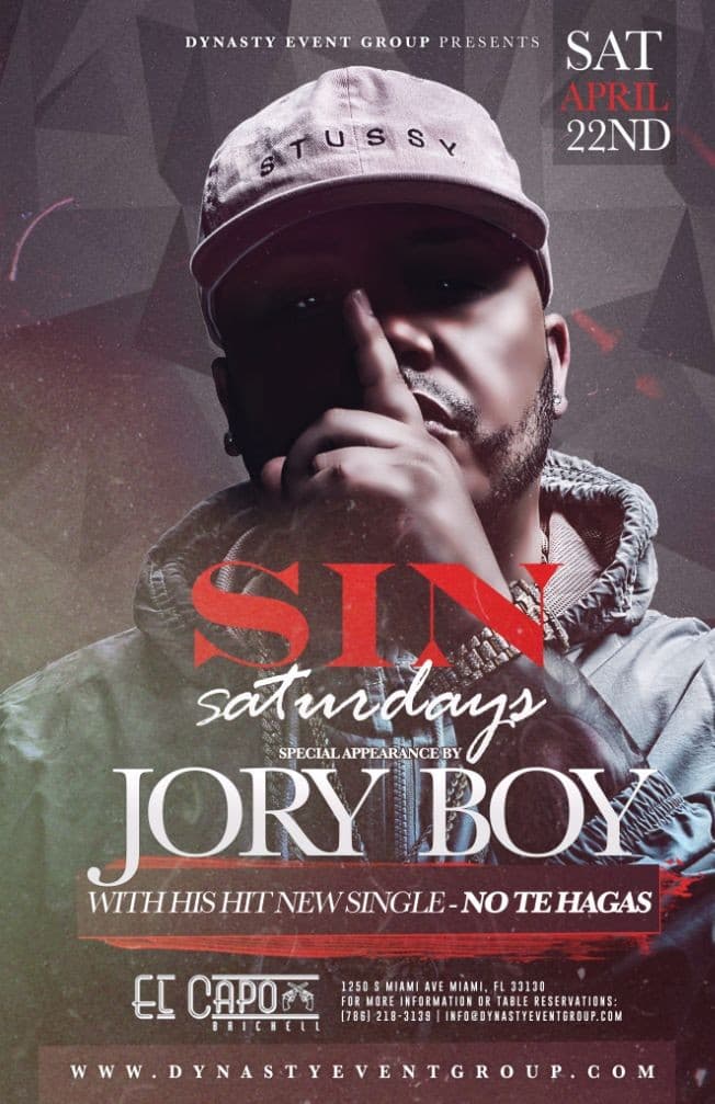 Event - Jory Boy at El Capo Brickell - Miami, Florida - April 22, 2017 | concert tickets