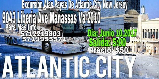 Event - Excursión alas playas de Atlantic City - Manassas, Virginia - June 10, 2017 | concert tickets
