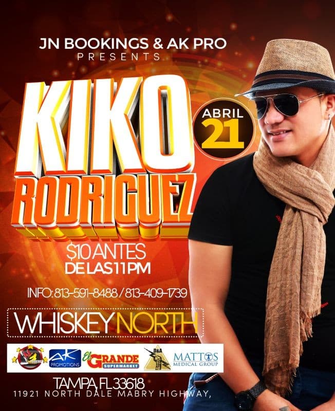 Event - Kiko Rodríguez Live At Whiskey North - Tampa, Florida - April 21, 2017 | concert tickets